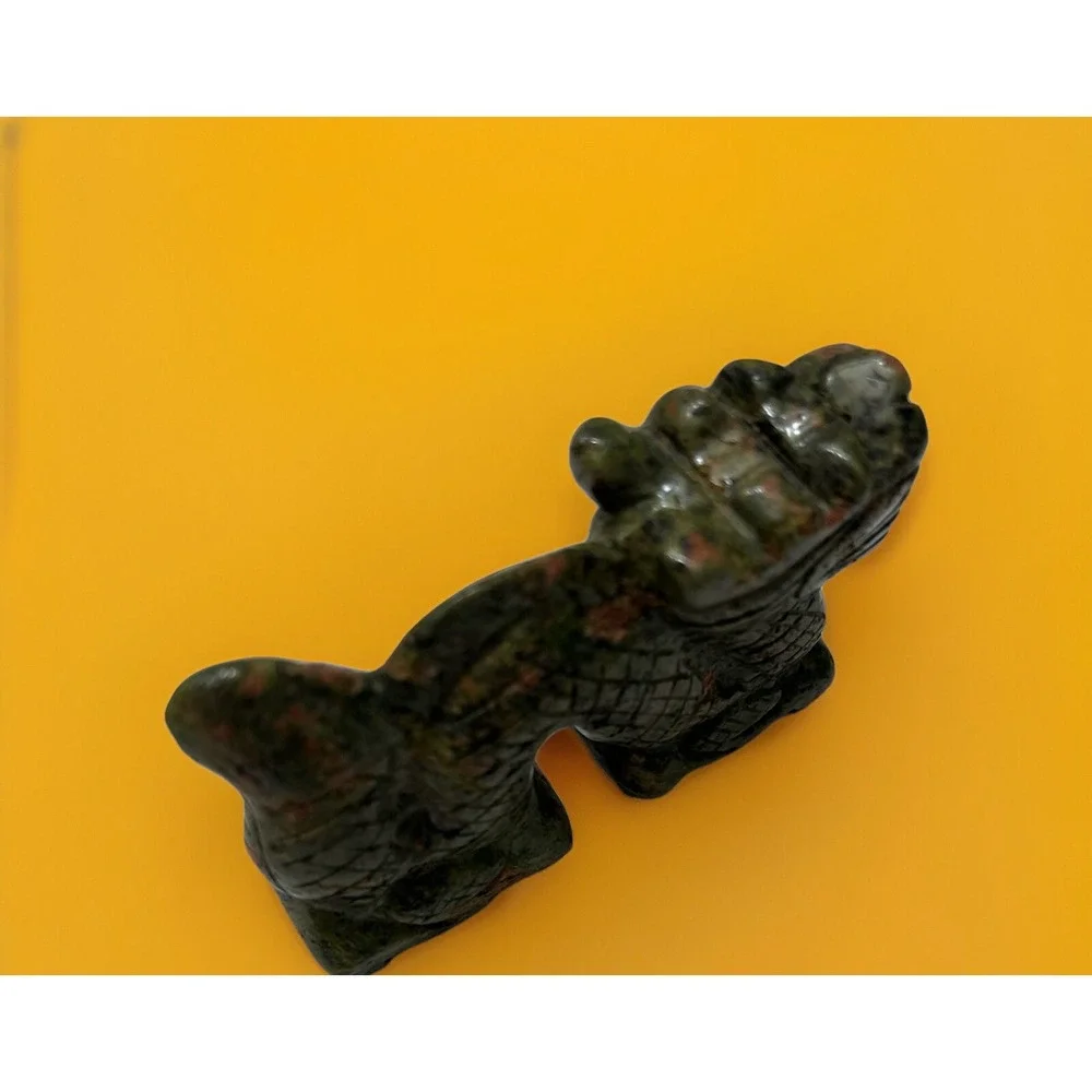 Unakite Feng Shui Stone Carved Animal Natural Rock Mineral Carving Green Pink‎ - Picture 8 of 9